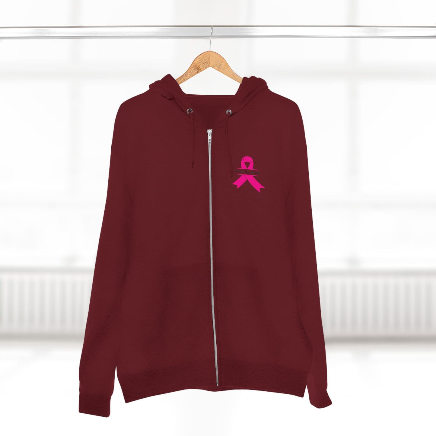 Sweatshirt Breast Cancer Awareness Unisex Zip Hoodie - Stronger Than The Storm Cool Weather Wear