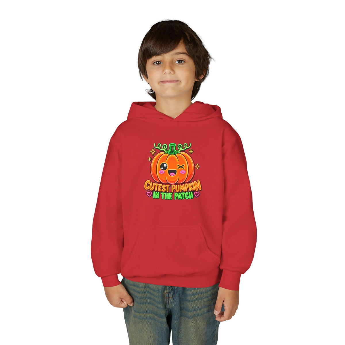 Youth Hoodie — "Cutest Pumpkin in the Patch" Cute Halloween Pumpkin Pullover