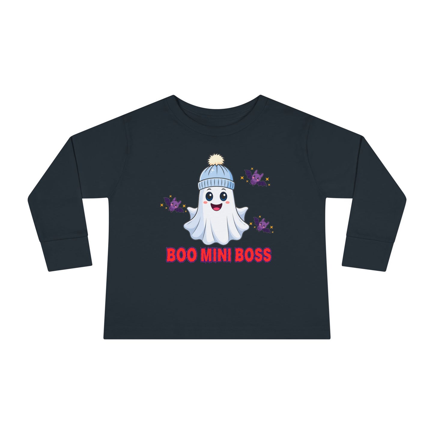 Boo Mini Boss Toddler Long Sleeve Tee Cute Ghost Halloween Matching Family Tee Family Halloween Photo