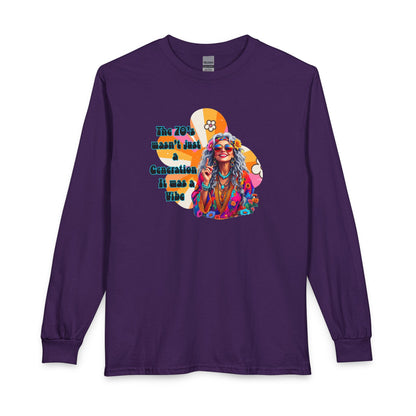 70s Hippie Long Sleeve T‑Shirt – “The 70's Wasn’t Just a Generation, It Was a Vibe”