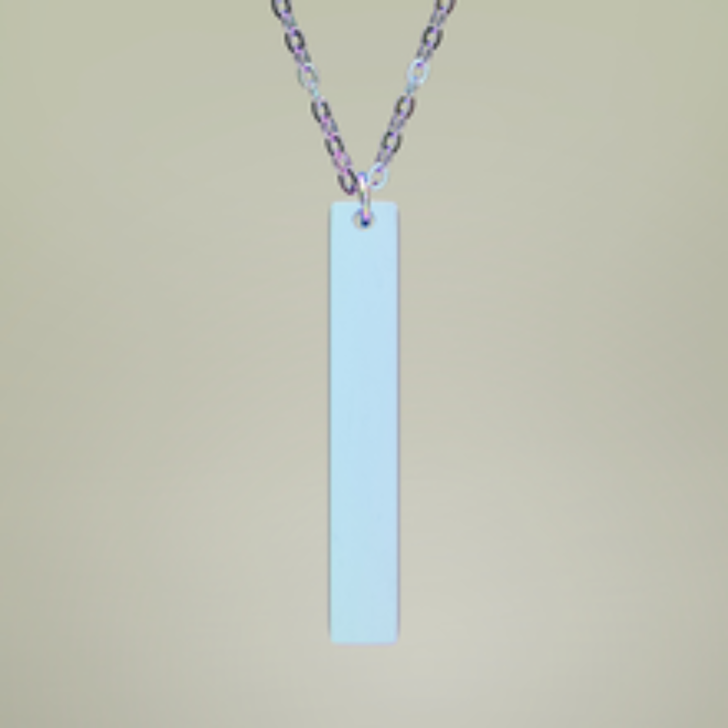 Engraved "FAITH" Vertical Bar Necklace — Personalized Stainless Steel Pendant