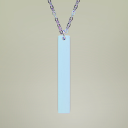 Engraved "FAITH" Vertical Bar Necklace — Personalized Stainless Steel Pendant