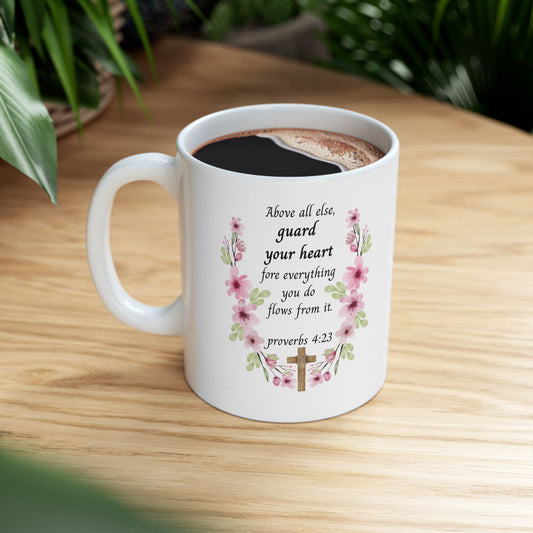 Christian Coffee Mug Bible Verse Scripture Gift Faith Women Inspirational Drinkware Ceramic Cup Watercolor Floral Proverbs Quote Devotional