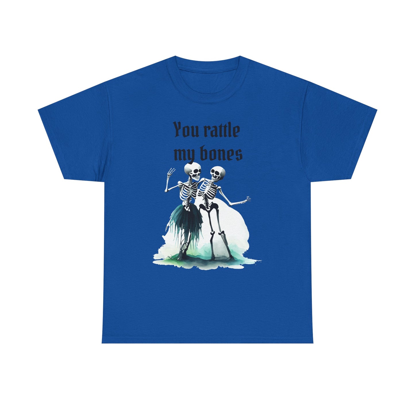 T-Shirt Skeleton Dance Tee  You Rattle My Bones Halloween Shirt Unisex Graphic Tee Cute Skeleton Costume Spooky Season Apparel