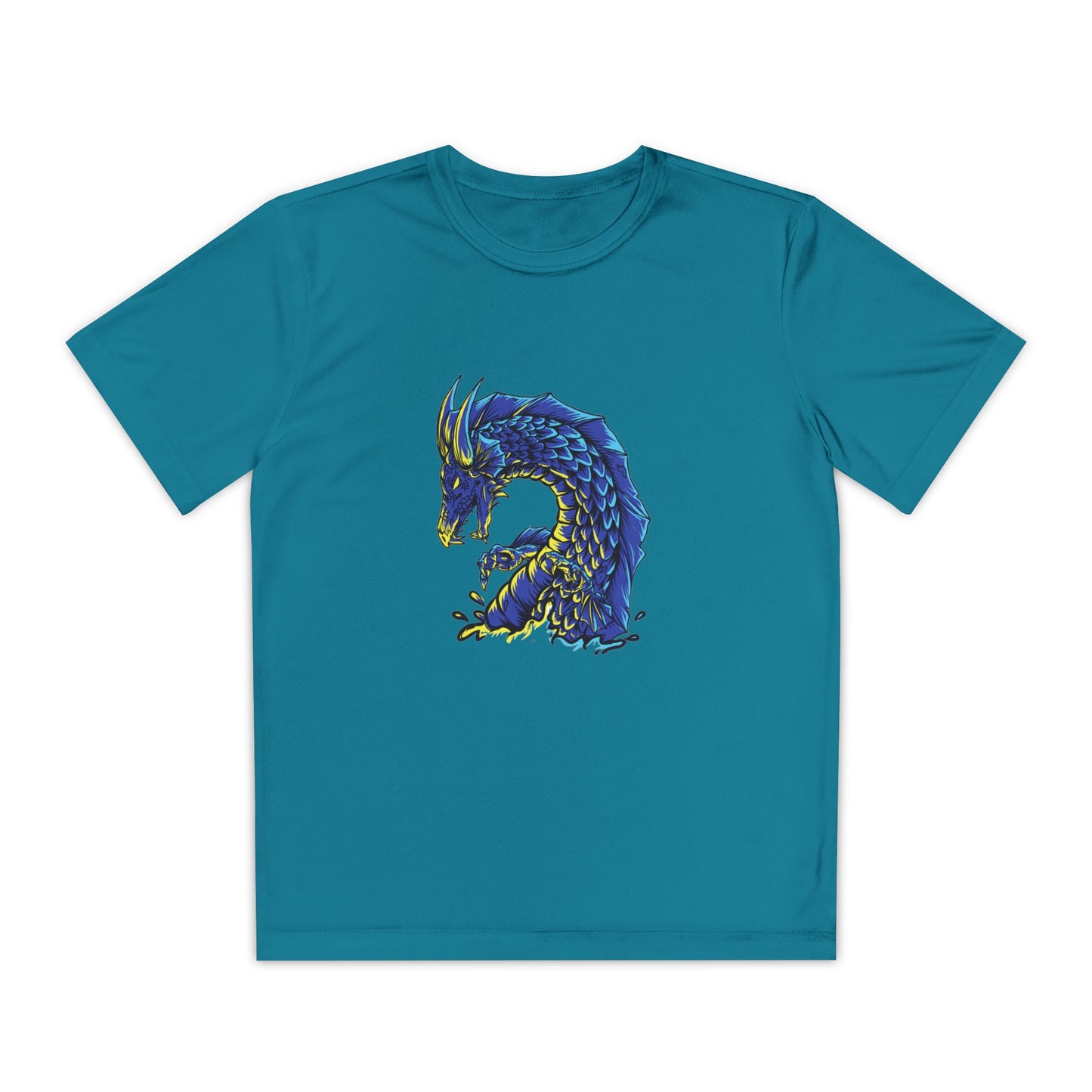 T-Shirt  Youth Dragon Graphic Tee Competitive Spirit Shirt for Kids Epic Dragon Art Birthday Gift Sports Event Apparel