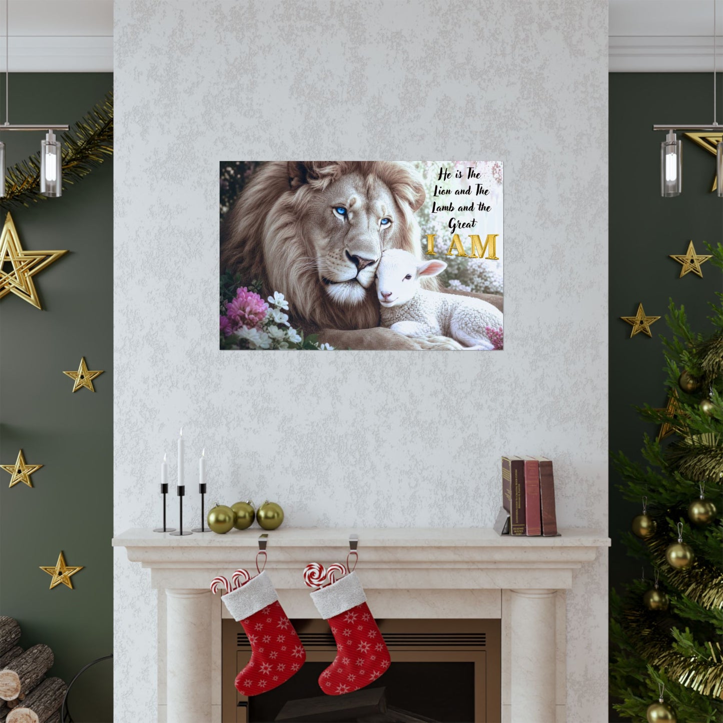 Lion and Lamb Matte Poster — "He is the Lion and the Lamb and the Great I AM" Religious Wall Art