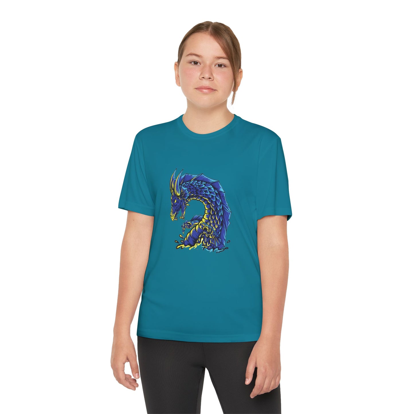 T-Shirt  Youth Dragon Graphic Tee Competitive Spirit Shirt for Kids Epic Dragon Art Birthday Gift Sports Event Apparel