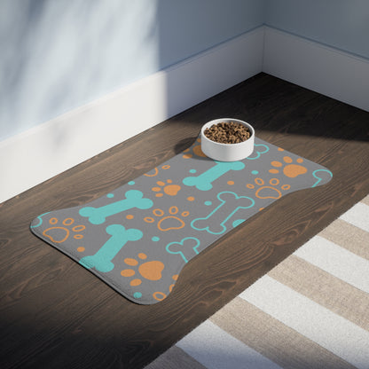 Pet Feeding Mat with Cute Dog Bones and Paws Perfect For Pet Lovers None Slip Floor Protection For Feeding Station