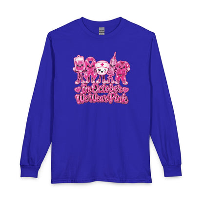 Breast Cancer Awareness Long Sleeve Shirt - "In October We Wear Pink"