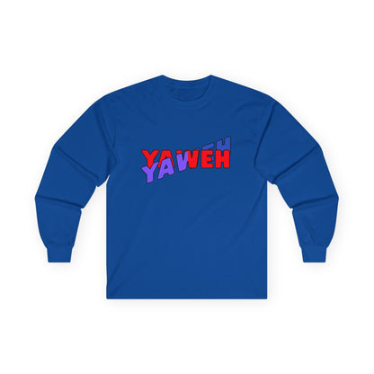 T-Shirt Long Sleeve Tee with 'YAWEH' Design Comfortable Casual Wear Gift for Friends or anyone Unique Shirt for Everyday Christian Style