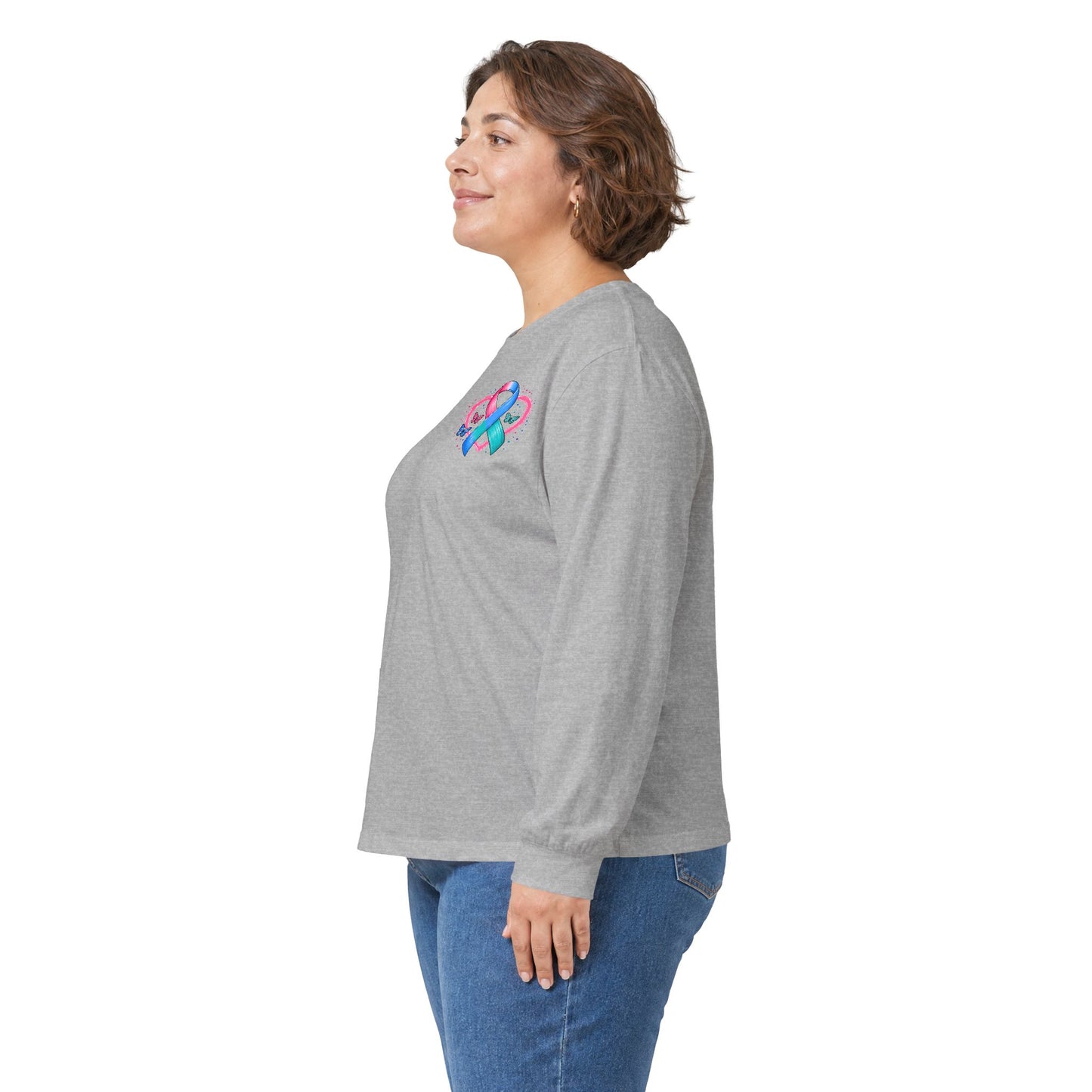 Thyroid Cancer Awareness Long Sleeve Tee – 'Stronger Than the Storm' Support Shirt