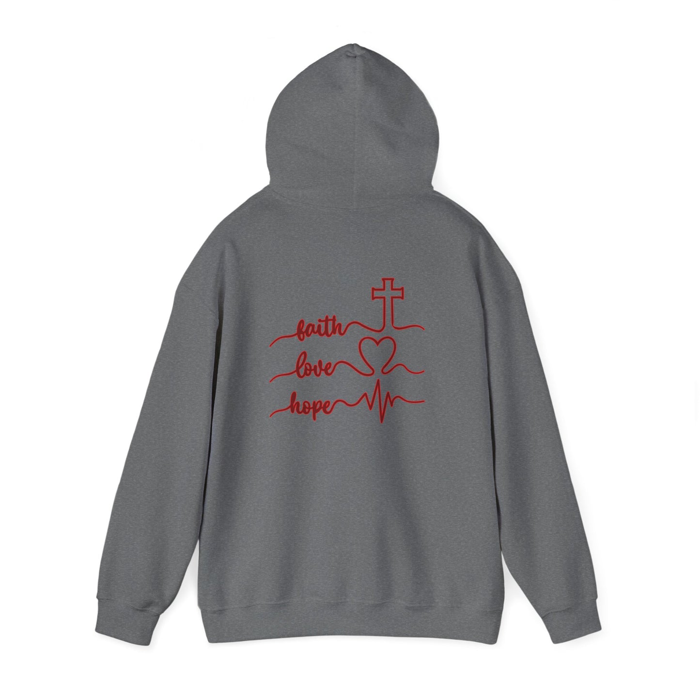 Sweatshirt Faith & Love Heavy Blend Hoodie Unisex Sweatshirt for Inspiration and Comfort Christian Religious Gift