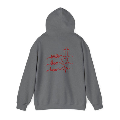 Sweatshirt Faith & Love Heavy Blend Hoodie Unisex Sweatshirt for Inspiration and Comfort Christian Religious Gift