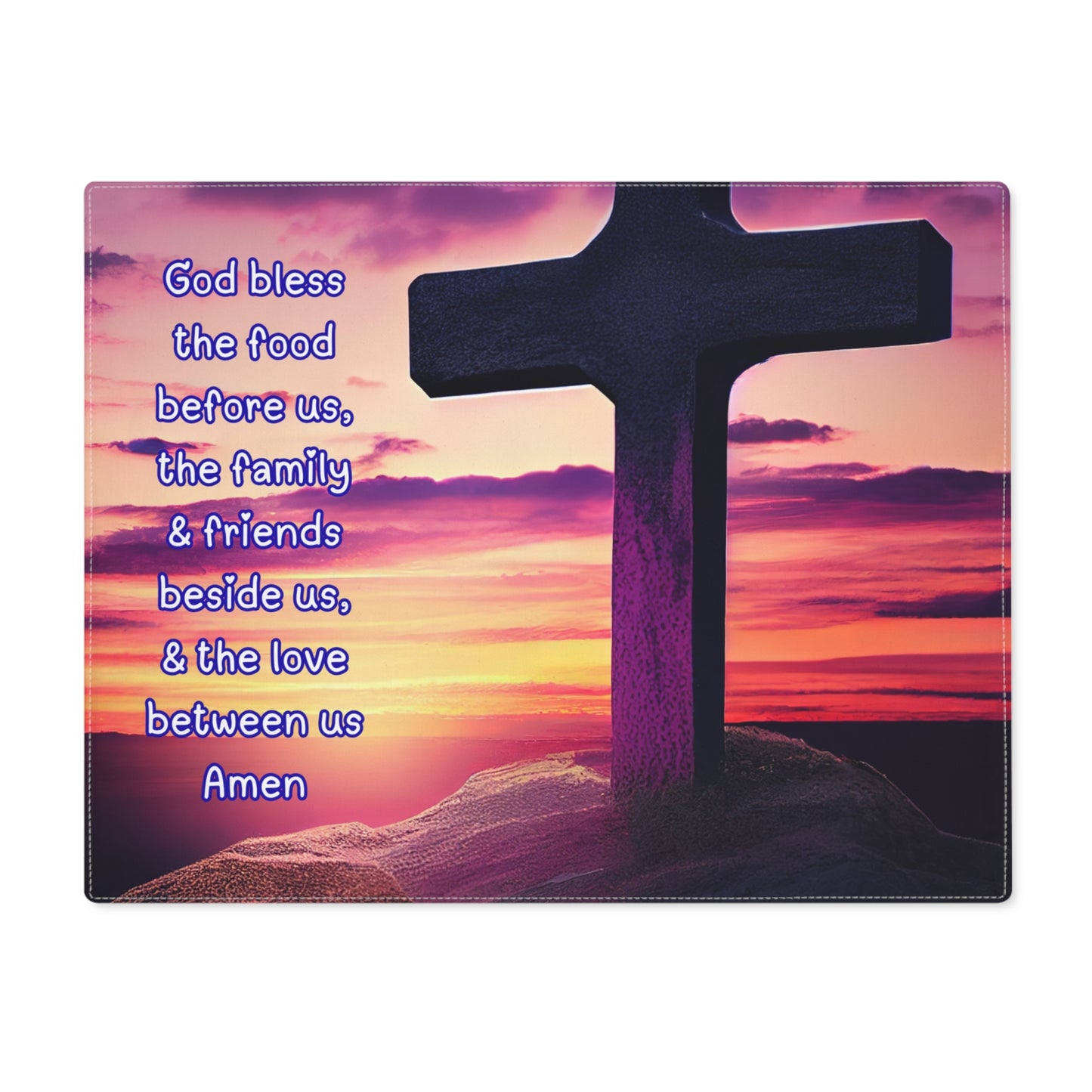 Placemat with Cross Design Table Decor Inspirational Dining Accessories Christian Home Decor Religious Blessing Table Mat Prayer Placemat