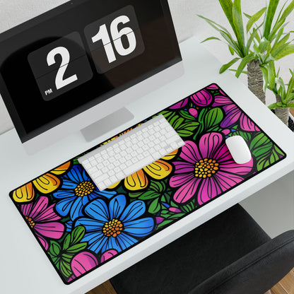 Floral Pop Desk Mat — Colorful Daisy Mouse Pad