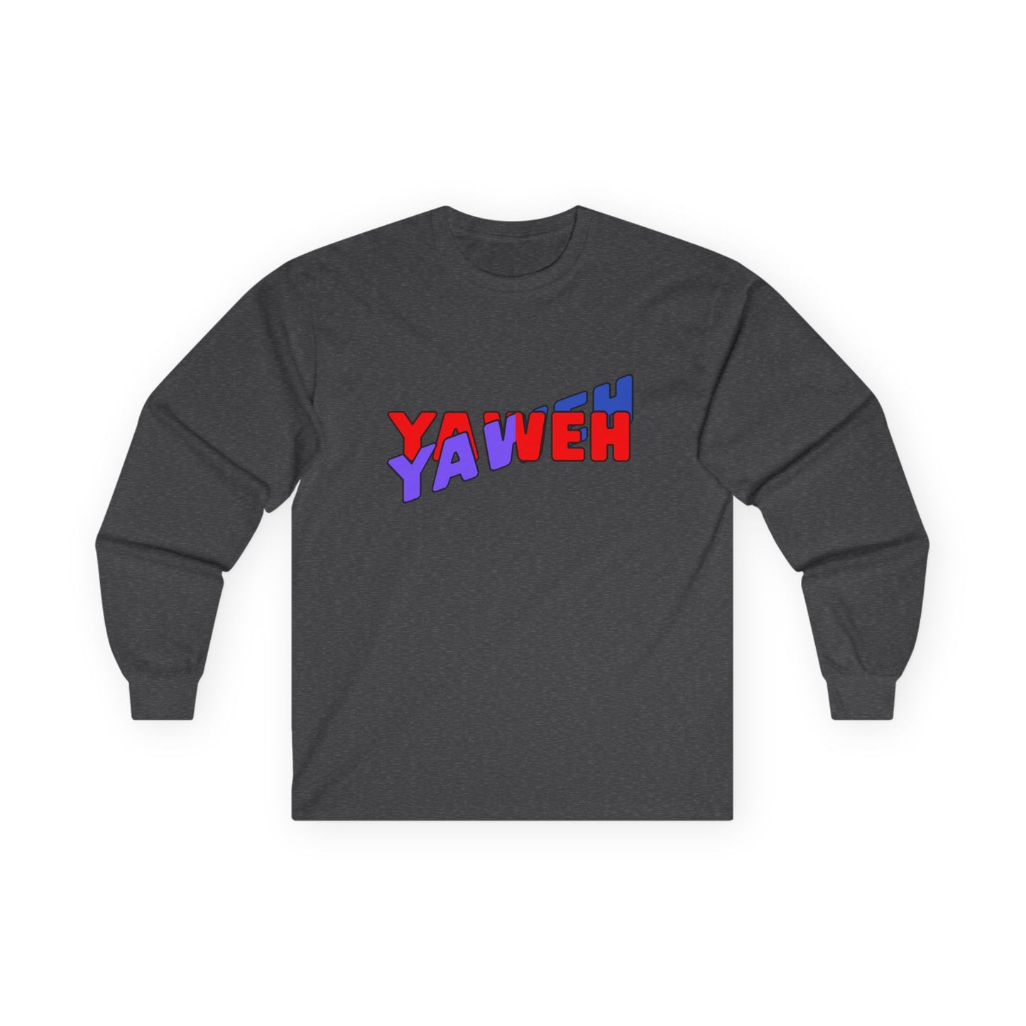T-Shirt Long Sleeve Tee with 'YAWEH' Design Comfortable Casual Wear Gift for Friends or anyone Unique Shirt for Everyday Christian Style