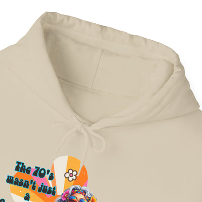Retro Hippie Hoodie – "The 70's wasn't your generation it was mine" Colorful Boho Graphic