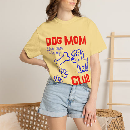 Dog Mom Club T-Shirt — Cute Paw Print & Bone Graphic Tee