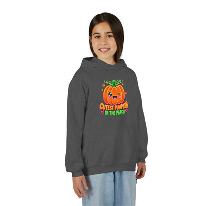 Youth Hoodie — "Cutest Pumpkin in the Patch" Cute Halloween Pumpkin Pullover