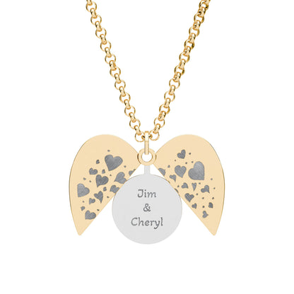 Engravable Hidden Message Heart Necklace – Split Locket with Personalized Disc