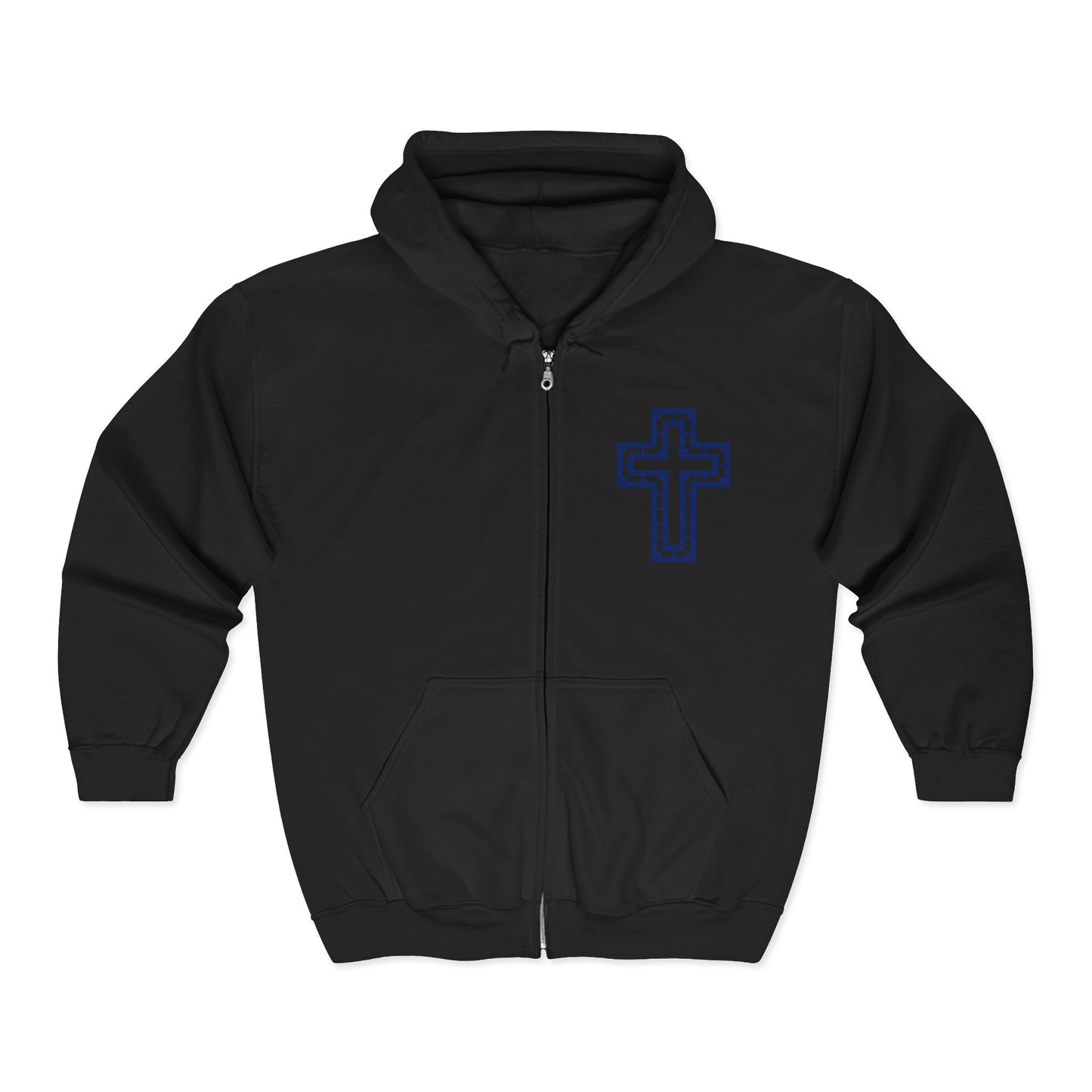 Sweatshirt Faith-Inspired Zip Hoodie Unisex Cross Design Sweatshirt Inspirational Gift Casual Wear Religious Apparel Cozy Layering