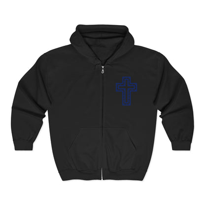 Sweatshirt Faith-Inspired Zip Hoodie Unisex Cross Design Sweatshirt Inspirational Gift Casual Wear Religious Apparel Cozy Layering