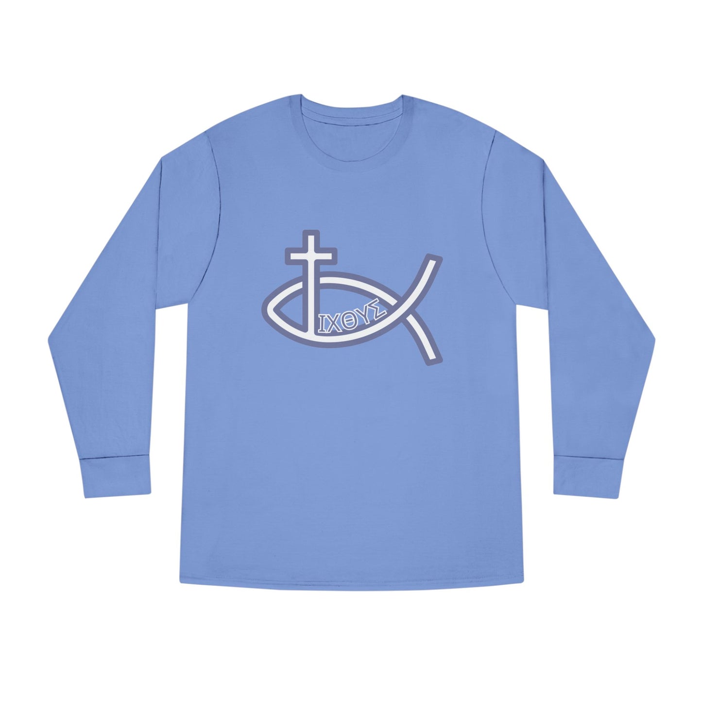 Faith-Inspired Long Sleeve Crewneck Tee - Perfect for Believers, Christian Gifts, Religious Apparel, Everyday Wear, Inspirational Clothing