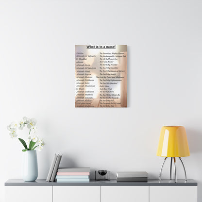 Wall Art Spiritual Print Inspirational Home Decor Religious Canvas Name of God Artwork Faith-Based Gift Idea Unique Scripture Art