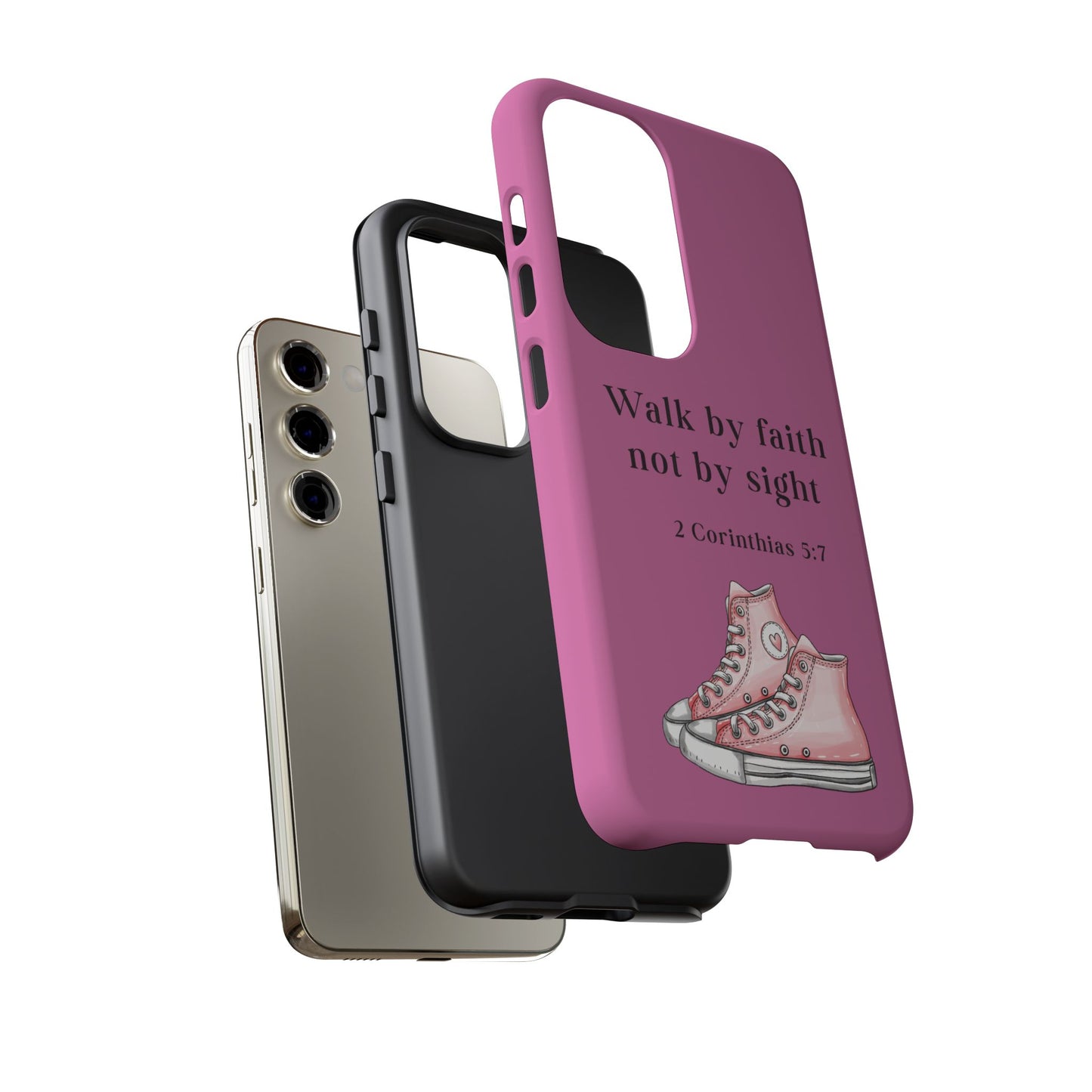 Cellphone Cae Faith-Inspired Phone Case Inspirational Gift Bible Verse Accessory Pink Converse Design Christian Phone Cover