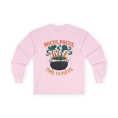 T-Shirt Hocus Pocus Long Sleeve Tee Halloween Shirt Funny Graphic Tee Autumn Fashion Unisex Casualwear Spooky Season Apparel