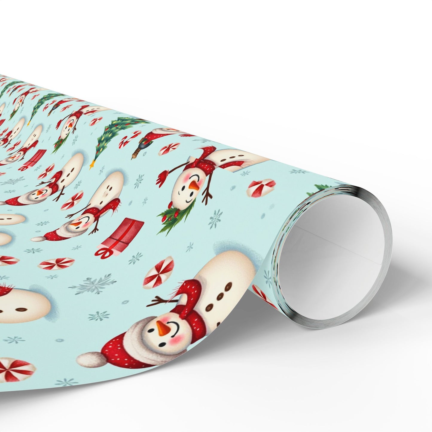 Festive Christmas Wrapping Paper, Holiday Gift Wrap, Snowman and Santa Print, Perfect for Christmas, Birthdays, and New Year Celebrations