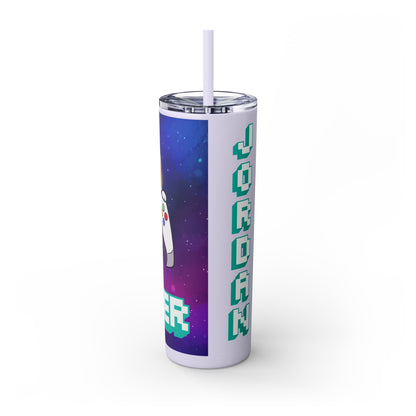 Tumbler Travel Cup Personalized Gamer Skinny Tumbler with Straw - 20oz - Cool Space Design