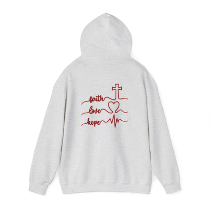 Sweatshirt Faith & Love Heavy Blend Hoodie Unisex Sweatshirt for Inspiration and Comfort Christian Religious Gift