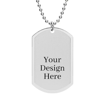 Custom Engraved Dog Tag Necklace — Personalized Military-Style ID Pendant