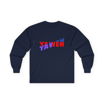T-Shirt Long Sleeve Tee with 'YAWEH' Design Comfortable Casual Wear Gift for Friends or anyone Unique Shirt for Everyday Christian Style