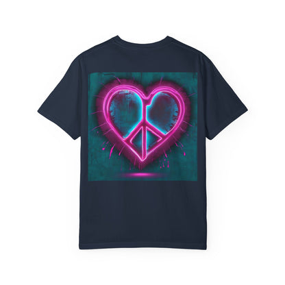 T-Shirt Vibrant Peace Heart T-Shirt Unisex Graphic Tee Summer Festival Wear Gift for Music Lovers Casual Everyday Top