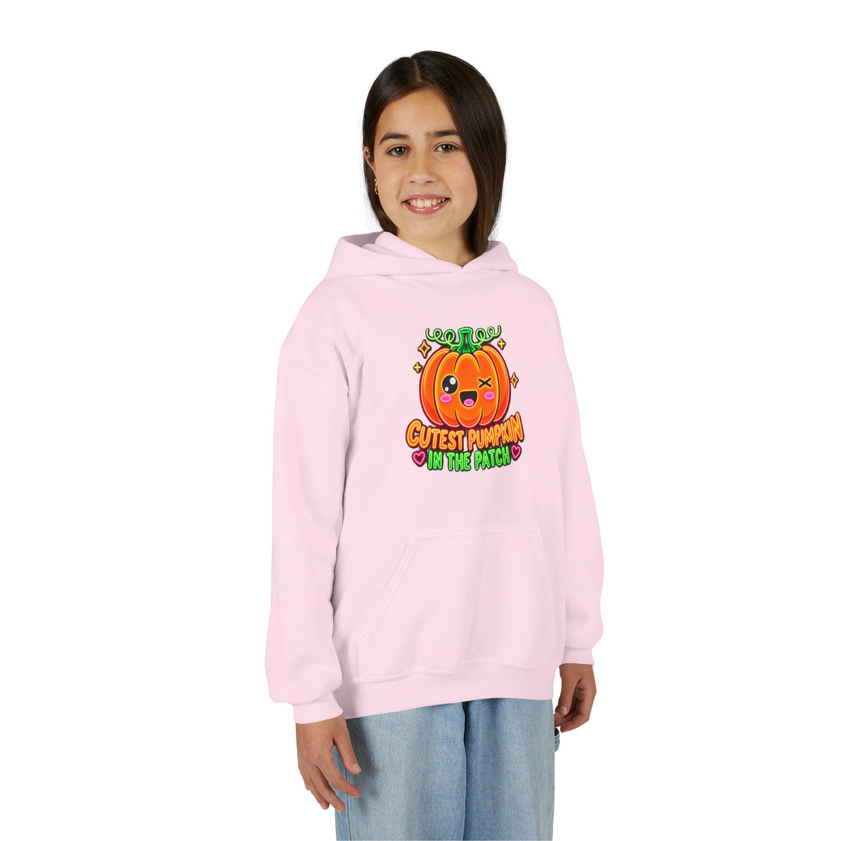 Youth Hoodie — "Cutest Pumpkin in the Patch" Cute Halloween Pumpkin Pullover