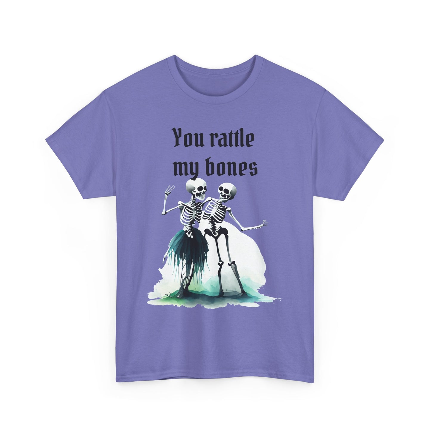 T-Shirt Skeleton Dance Tee  You Rattle My Bones Halloween Shirt Unisex Graphic Tee Cute Skeleton Costume Spooky Season Apparel
