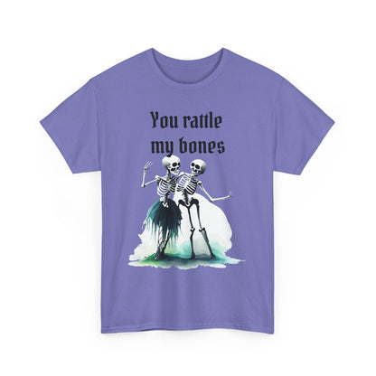 T-Shirt Skeleton Dance Tee  You Rattle My Bones Halloween Shirt Unisex Graphic Tee Cute Skeleton Costume Spooky Season Apparel