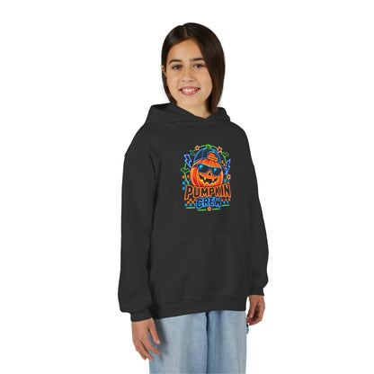 Youth Pumpkin Crew Hoodie — Cute Jack-O’-Lantern Halloween Sweatshirt
