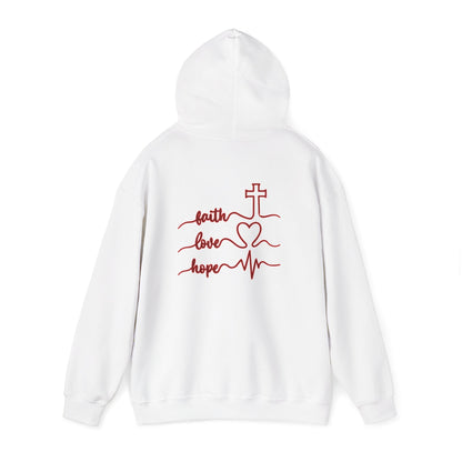 Sweatshirt Faith & Love Heavy Blend Hoodie Unisex Sweatshirt for Inspiration and Comfort Christian Religious Gift