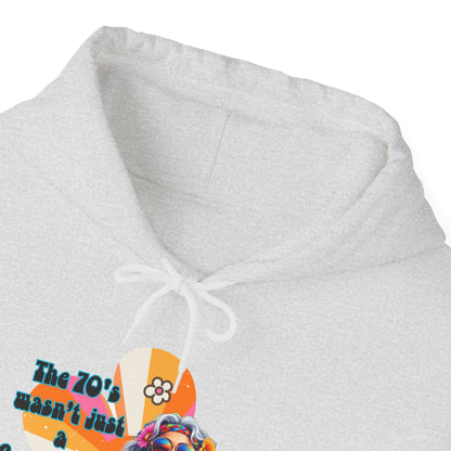 Retro Hippie Hoodie – "The 70's wasn't your generation it was mine" Colorful Boho Graphic