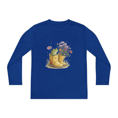 Youth Long Sleeve Tee — Froggy Garden Boots Illustration