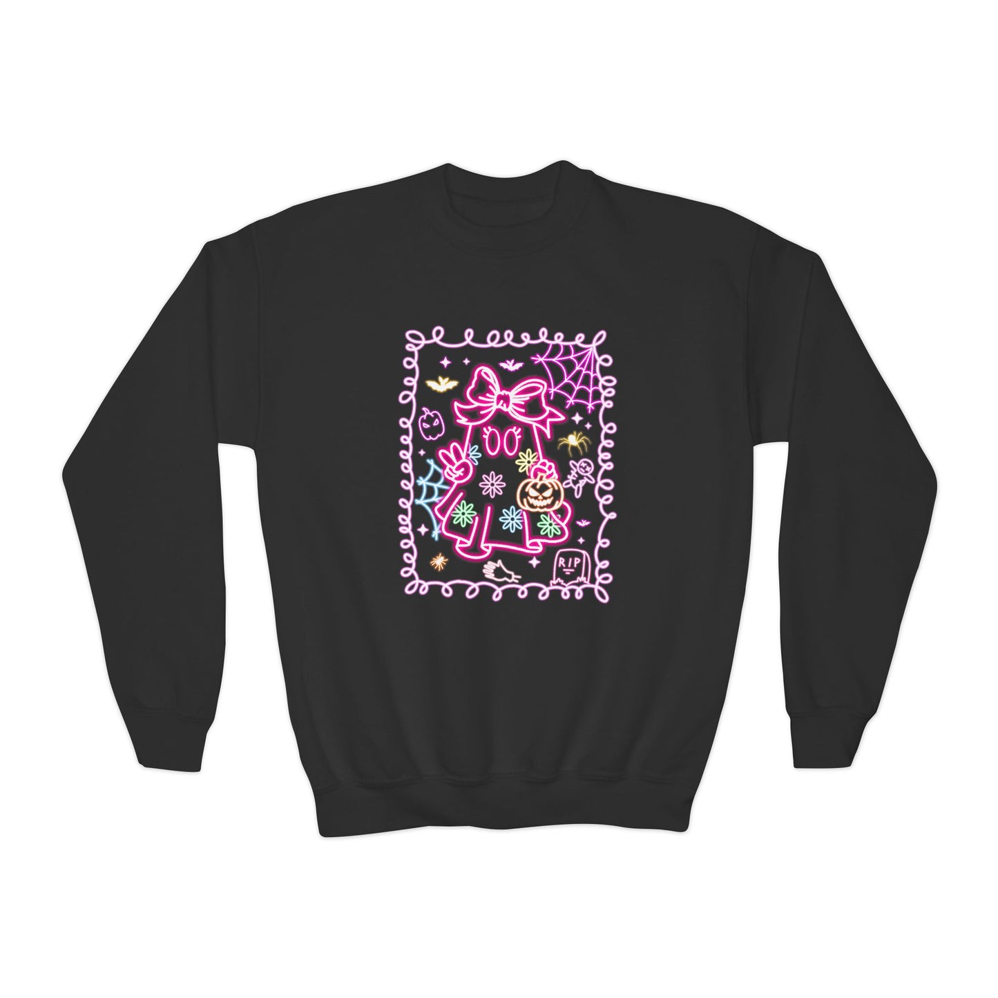 Sweatshirt Youth Crewneck Sweatshirt Cute Pastel Floral Design Cozy Gift for Kids Perfect for Birthdays Spring and Everyday Wear
