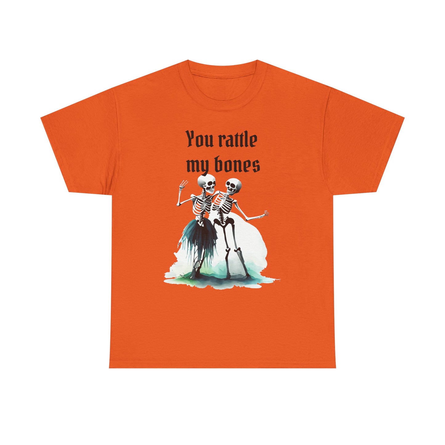 T-Shirt Skeleton Dance Tee  You Rattle My Bones Halloween Shirt Unisex Graphic Tee Cute Skeleton Costume Spooky Season Apparel