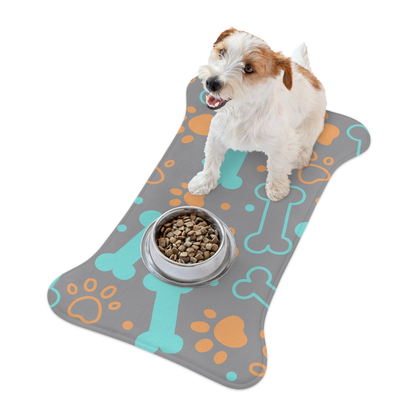Pet Feeding Mat with Cute Dog Bones and Paws Perfect For Pet Lovers None Slip Floor Protection For Feeding Station