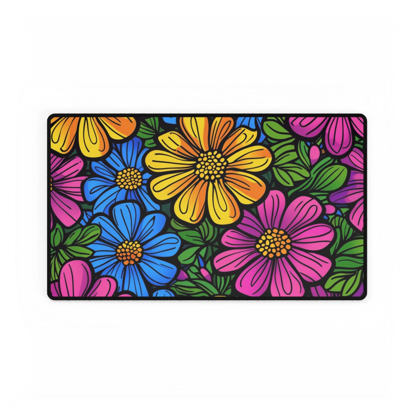 Floral Pop Desk Mat — Colorful Daisy Mouse Pad