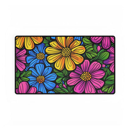 Floral Pop Desk Mat — Colorful Daisy Mouse Pad