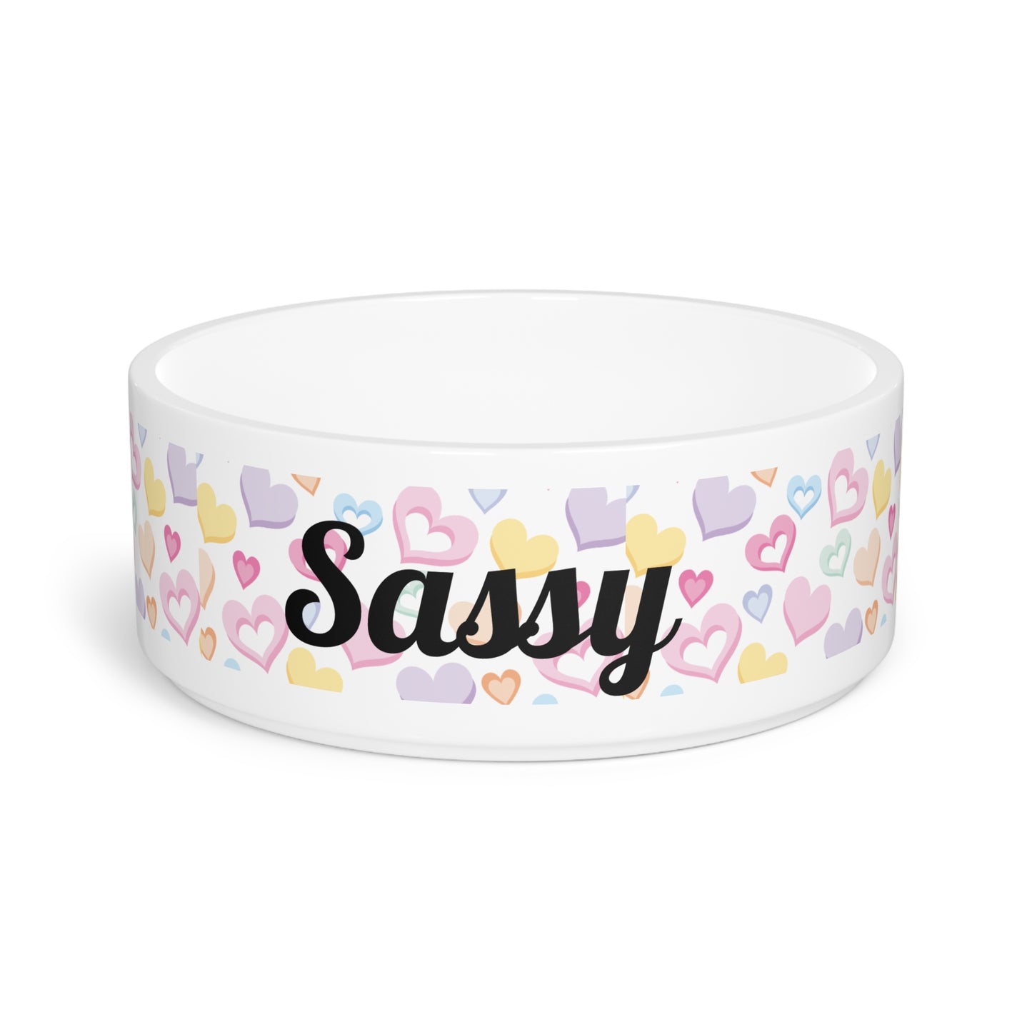 Custom Pet Feeding Bowl Personalized Pet Gift With Name Customized Bowl Dishwasher Safe Microwave Friendly Pet Dish Heart Design Custom Text