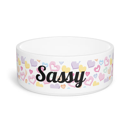 Custom Pet Feeding Bowl Personalized Pet Gift With Name Customized Bowl Dishwasher Safe Microwave Friendly Pet Dish Heart Design Custom Text